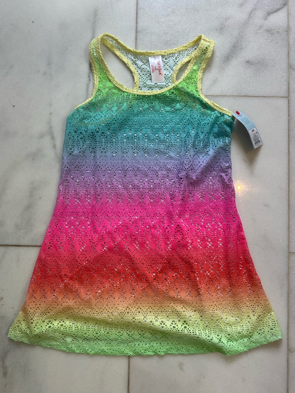 NWT Cat & Jack Girls Rainbow Ombre Lace coverup - Multicolor